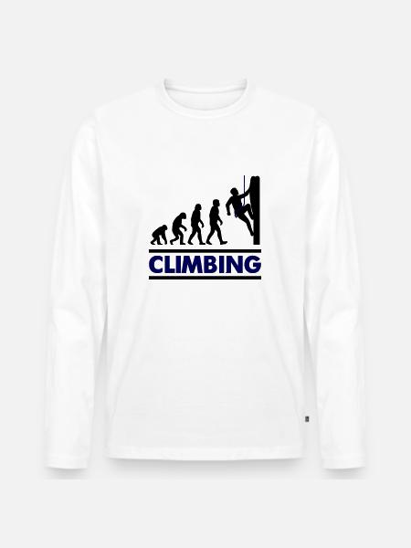 Escalade Évolution Grimpeur - T-shirt manches longues Premium bio Homme - blanc