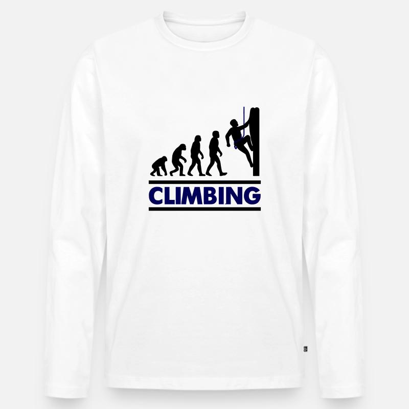 Climbing Evolution Climber - Men's Premium Organic Long Sleeve Shirt - white