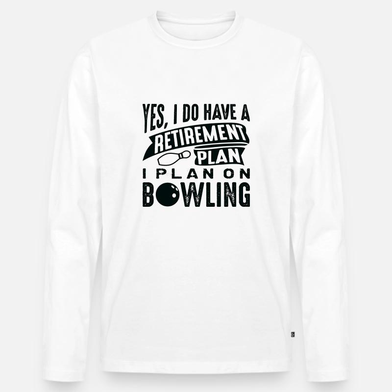 Plan de retraite Bowling - T-shirt manches longues Premium bio Homme - blanc
