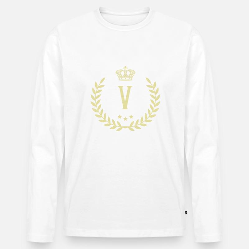 V Buchstabe Kranz - Männer Premium Bio Langarmshirt - undefined