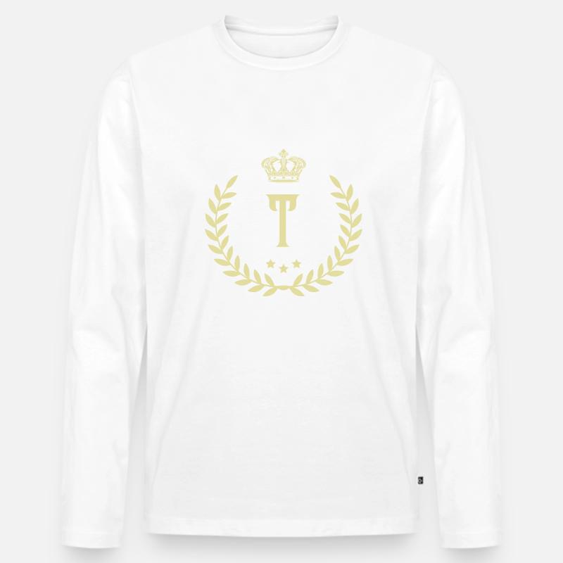 T Buchstabe Kranz - Männer Premium Bio Langarmshirt - undefined