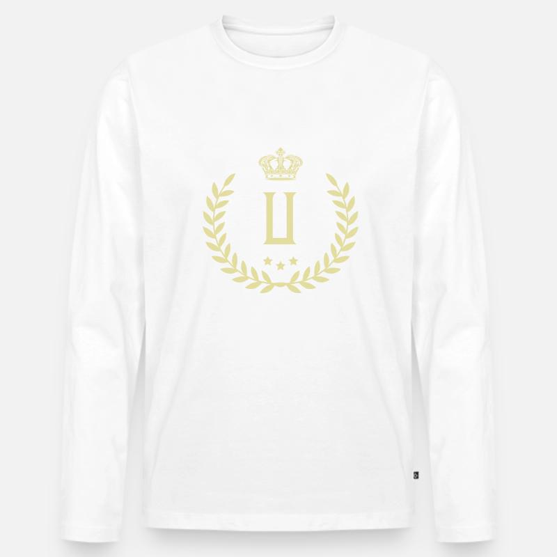 U Buchstabe Kranz - Männer Premium Bio Langarmshirt - undefined