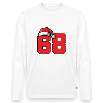 68 Zahl Weihnachten - Männer Premium Bio Langarmshirt - Weiß - Vorne - Nico (187cm)