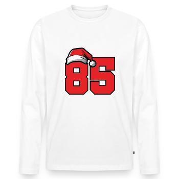 85 Zahl Weihnachten - Männer Premium Bio Langarmshirt - Weiß - Vorne - Nico (187cm)