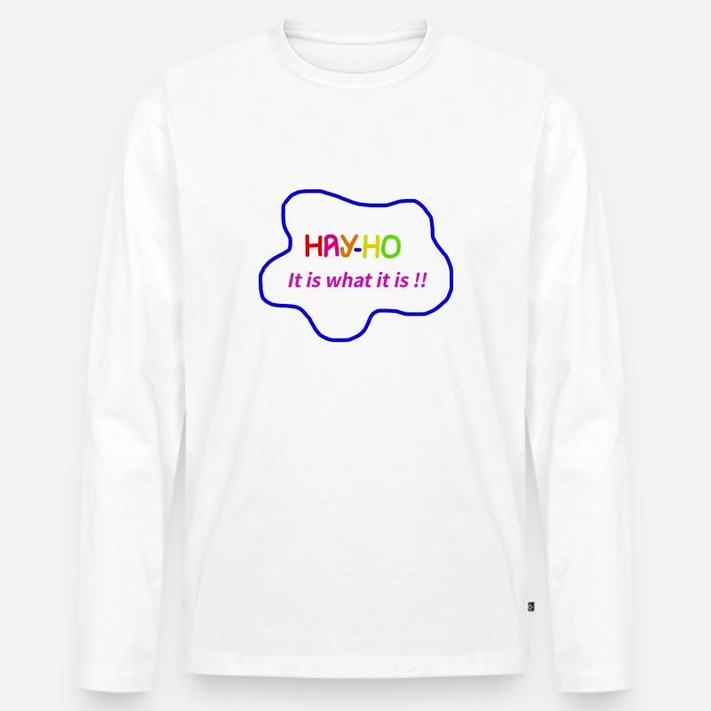 Hay-ho - Männer Premium Bio Langarmshirt - Weiß