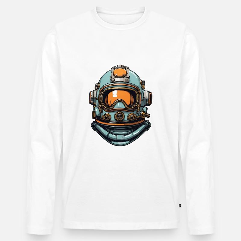 Jetpilot Helm - Männer Premium Bio Langarmshirt - Weiß