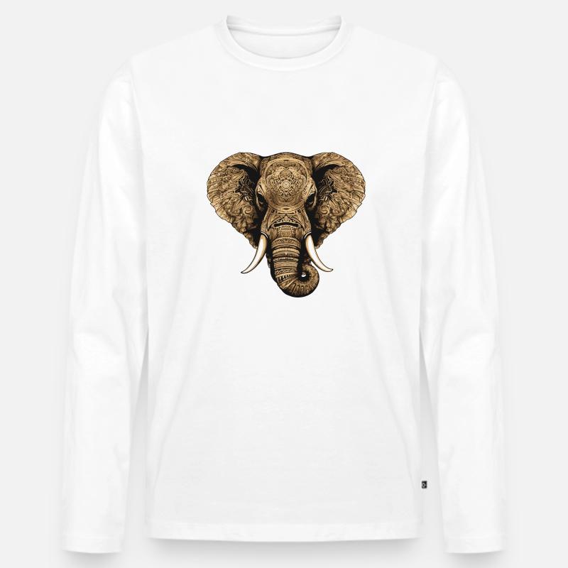 Elefant Portrait - Männer Premium Bio Langarmshirt - undefined