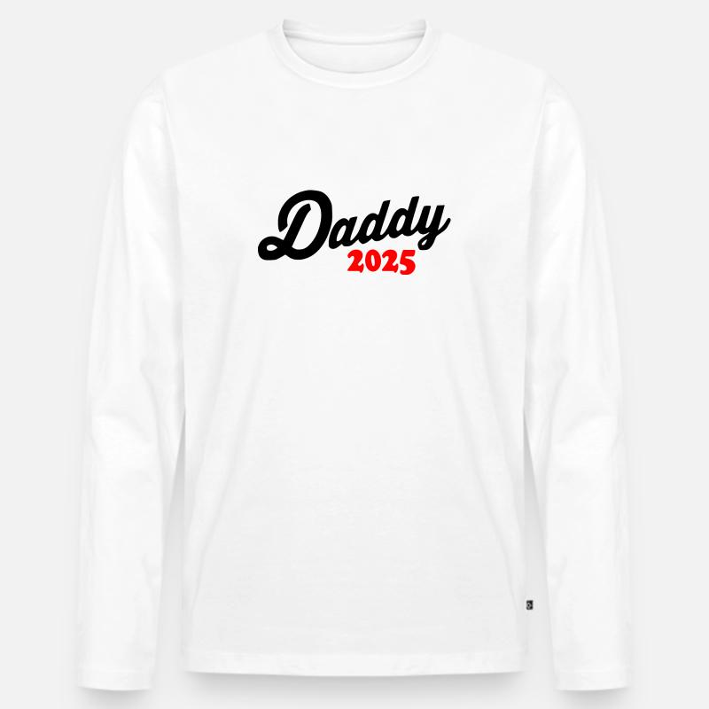 Daddy 2025 - Männer Premium Bio Langarmshirt - Weiß