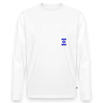 Long live israel - T-shirt manches longues Premium bio Homme - blanc - Devant - Nico (187cm)