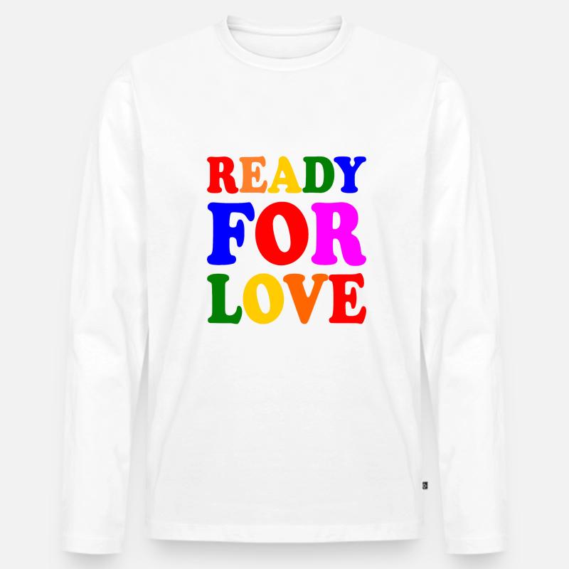 Ready for love - Männer Premium Bio Langarmshirt - Weiß