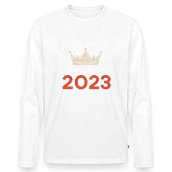 Sables d’Or 2023 - T-shirt manches longues Premium bio Homme - blanc - Devant - Nico (187cm)