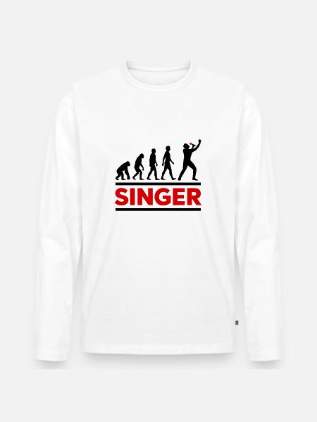 Singer Evolution Music Scene - Men's Premium Organic Long Sleeve Shirt - white