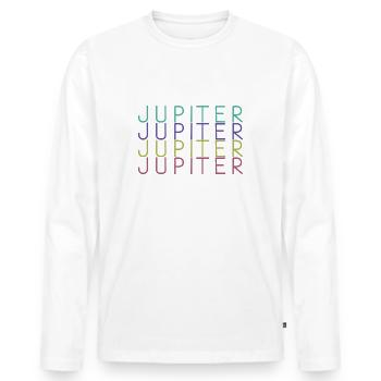 Jupiter Planet - Men's Premium Organic Long Sleeve Shirt - white - Front - Nico (187cm)