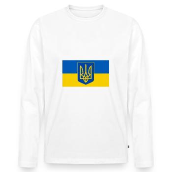Slava ukraini - Männer Premium Bio Langarmshirt - Weiß - Vorne - Nico (187cm)
