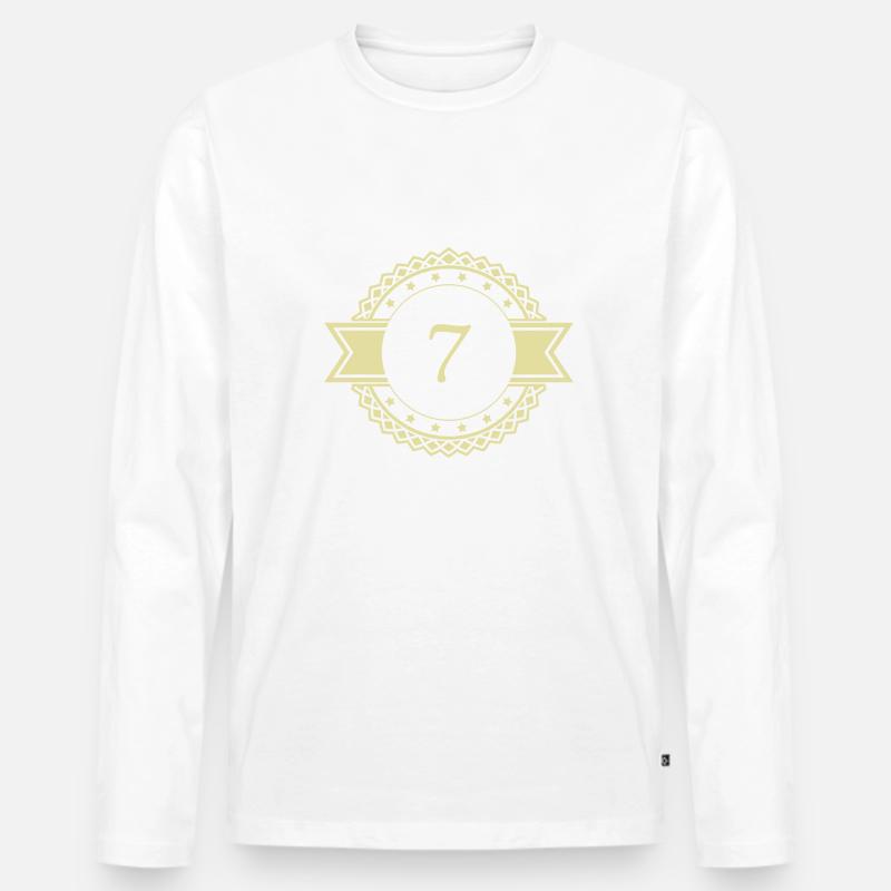 7 Zahl Emblem - Männer Premium Bio Langarmshirt - undefined