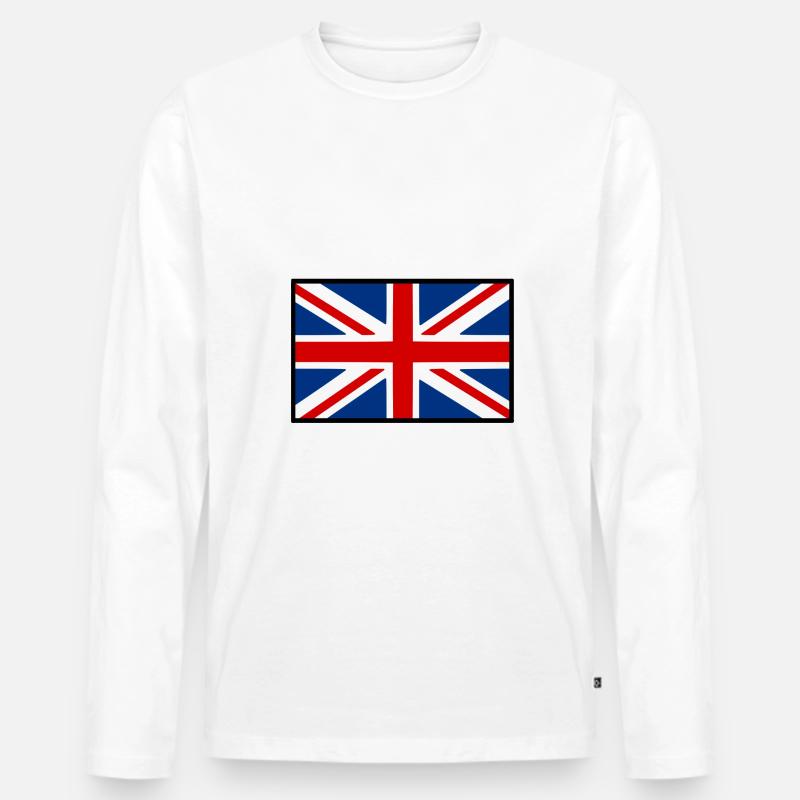 England - Männer Premium Bio Langarmshirt - Weiß