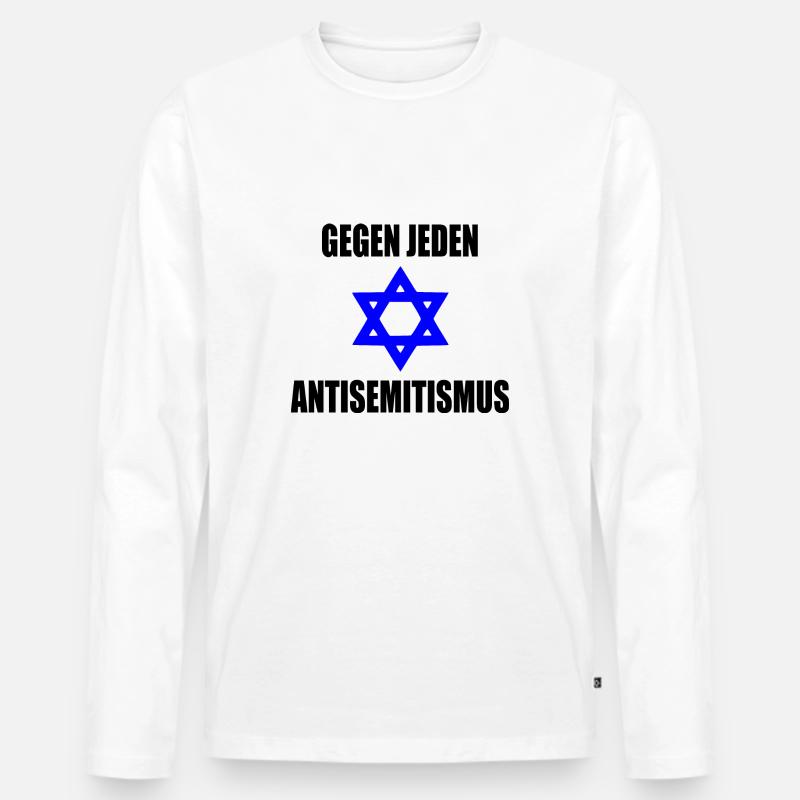 Gegen jeden antisemitismus - Männer Premium Bio Langarmshirt - Weiß
