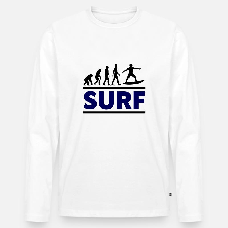 Surf Evolution - Männer Premium Bio Langarmshirt - Weiß
