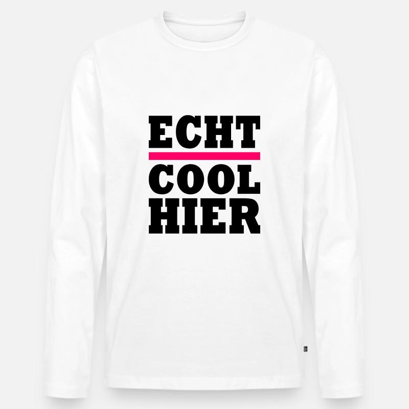 Echt cool hier - Männer Premium Bio Langarmshirt - Weiß