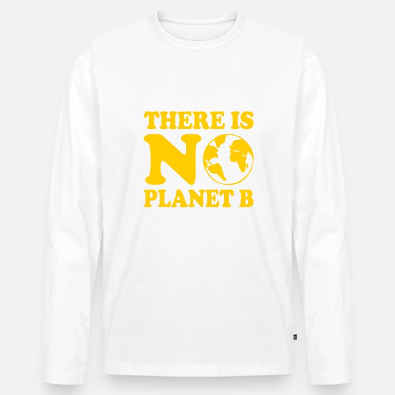 There is no planet b - Männer Premium Bio Langarmshirt - Weiß