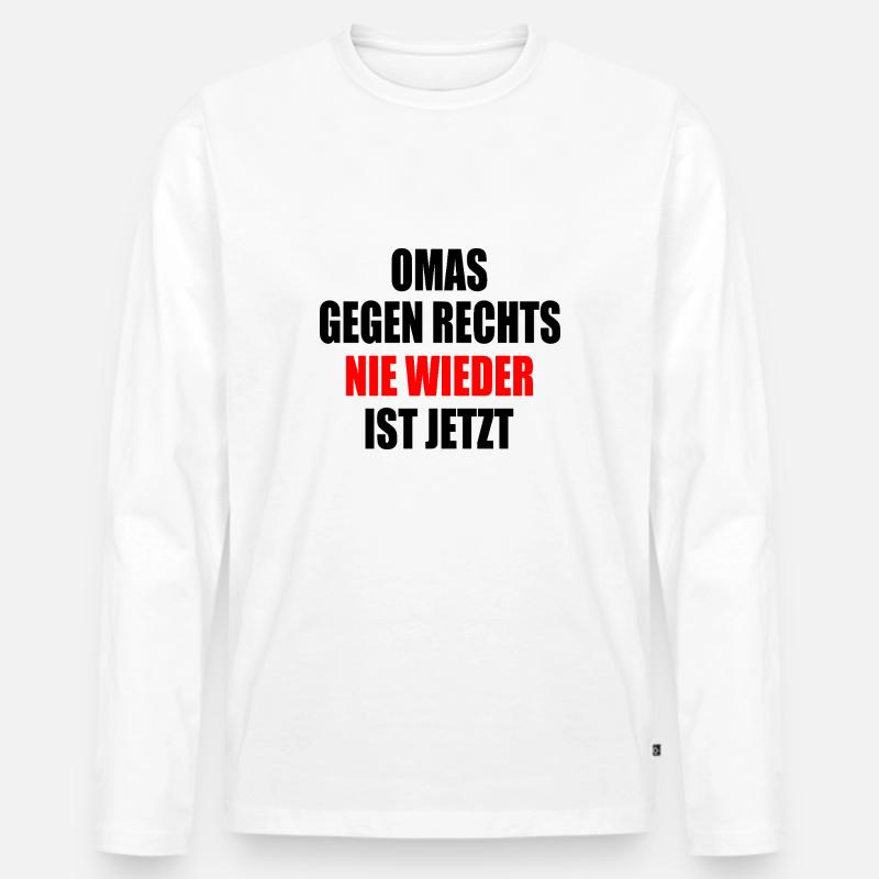 Omas gegen rechts - Männer Premium Bio Langarmshirt - Weiß