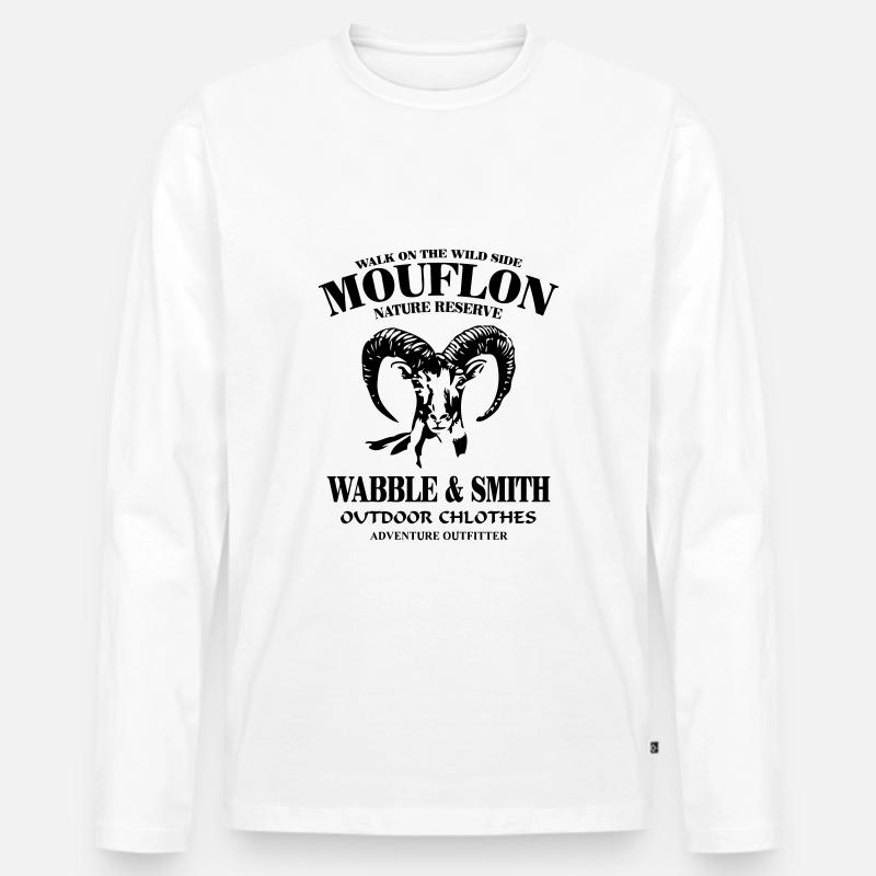 Mouflon - Männer Premium Bio Langarmshirt - Weiß