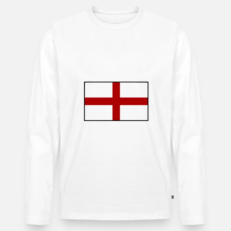 England - Männer Premium Bio Langarmshirt - Weiß