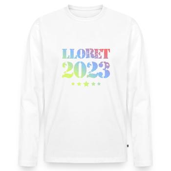 Lloret De Mar 2023 - Männer Premium Bio Langarmshirt - Weiß - Vorne - Nico (187cm)