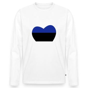 Coeur estonie - T-shirt manches longues Premium bio Homme - blanc - Devant - Nico (187cm)