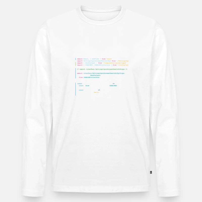 Code des programmeurs dans React - T-shirt manches longues Premium bio Homme - undefined