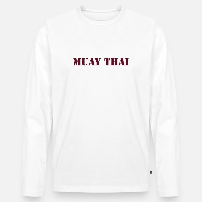 MUAY THAI - Männer Premium Bio Langarmshirt - Weiß