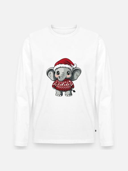 Mammoth Christmas Comic - Men's Premium Organic Long Sleeve Shirt - white