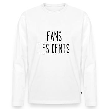 fans les mains - T-shirt manches longues Premium bio Homme - blanc - Devant - Nico (187cm)