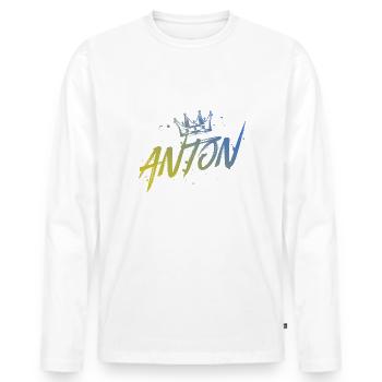 Anton - T-shirt manches longues Premium bio Homme - blanc - Devant - Nico (187cm)