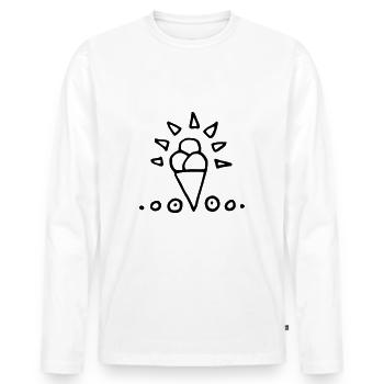 glace - T-shirt manches longues Premium bio Homme - blanc - Devant - Nico (187cm)