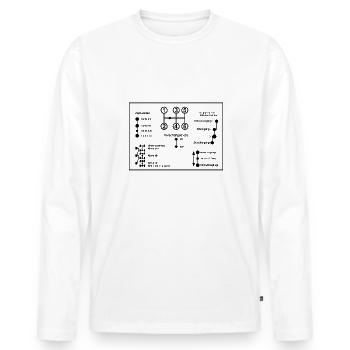 Schaltbild - Offroad - Unimog - Oldtimer - Männer Premium Bio Langarmshirt - Weiß - Vorne - Nico (187cm)