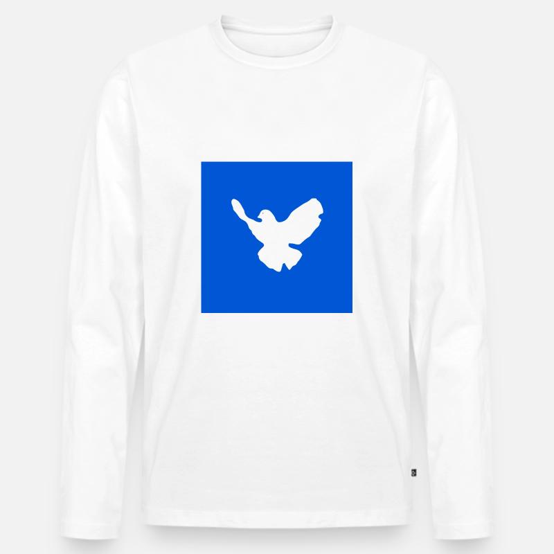 Friedenstaube - Männer Premium Bio Langarmshirt - Weiß