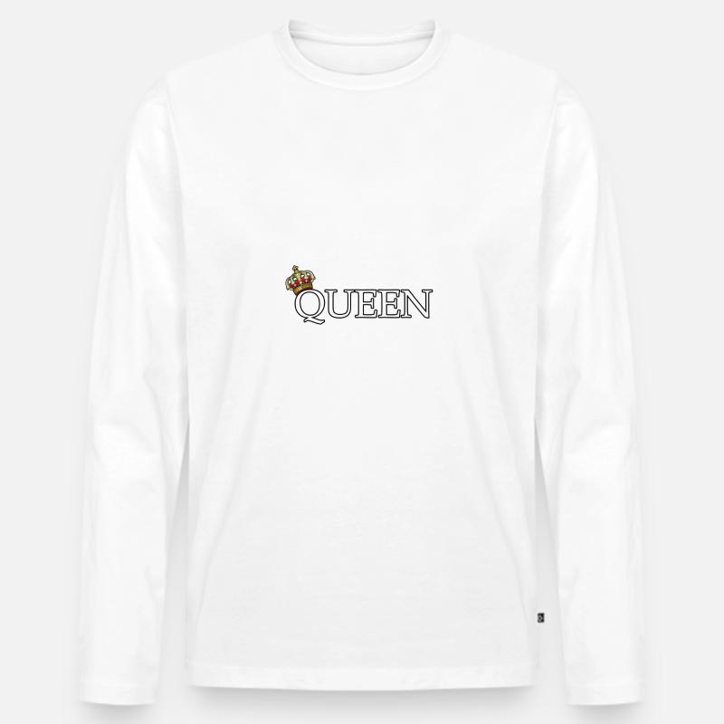 Queen - Männer Premium Bio Langarmshirt - Weiß