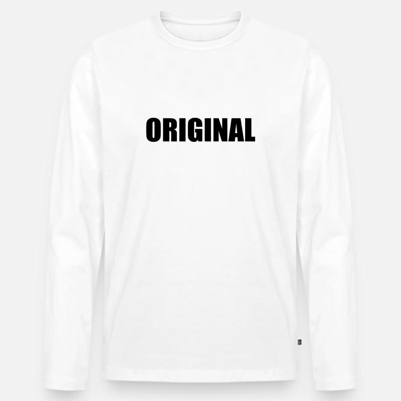 Original - Männer Premium Bio Langarmshirt - Weiß
