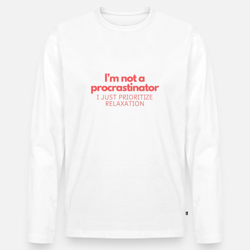 Ich bin kein Zauderer - Männer Premium Bio Langarmshirt - Weiß