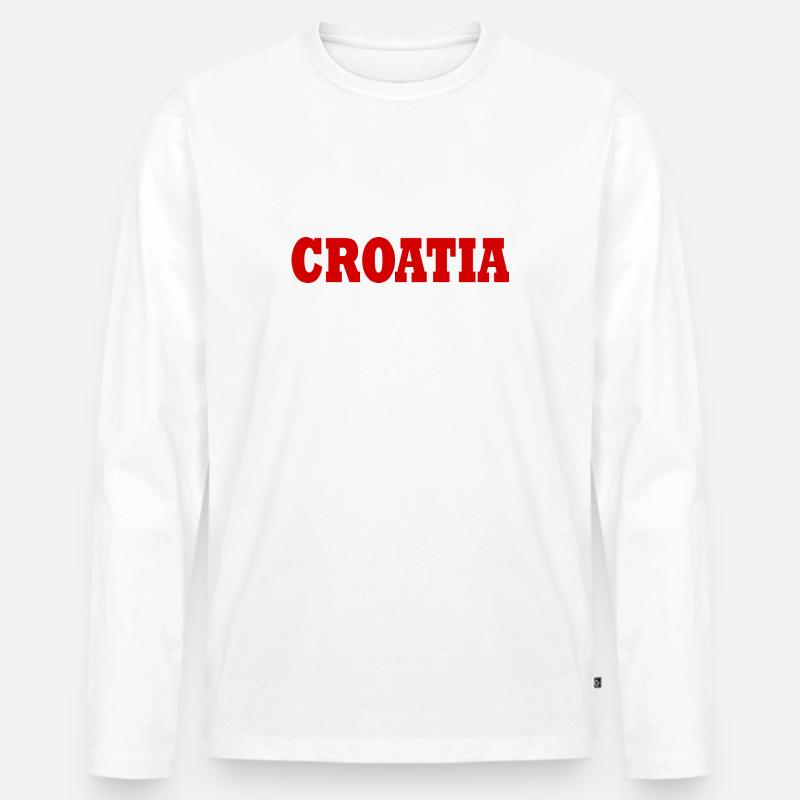 Kroatien - Männer Premium Bio Langarmshirt - Weiß