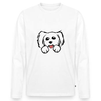 Chemise de chien super mignon - T-shirt manches longues Premium bio Homme - blanc - Devant - Nico (187cm)