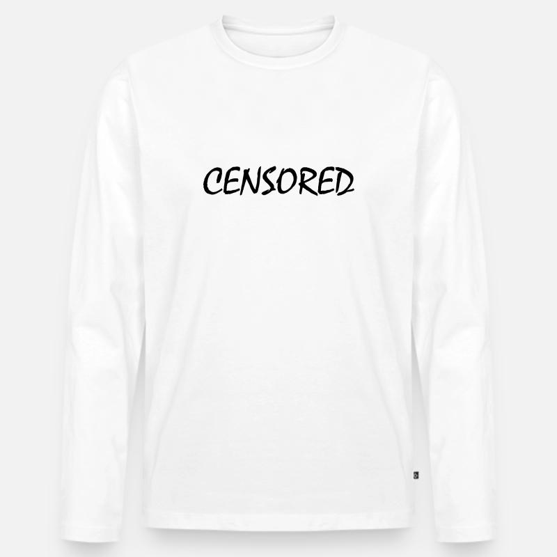 censored - Männer Premium Bio Langarmshirt - Weiß