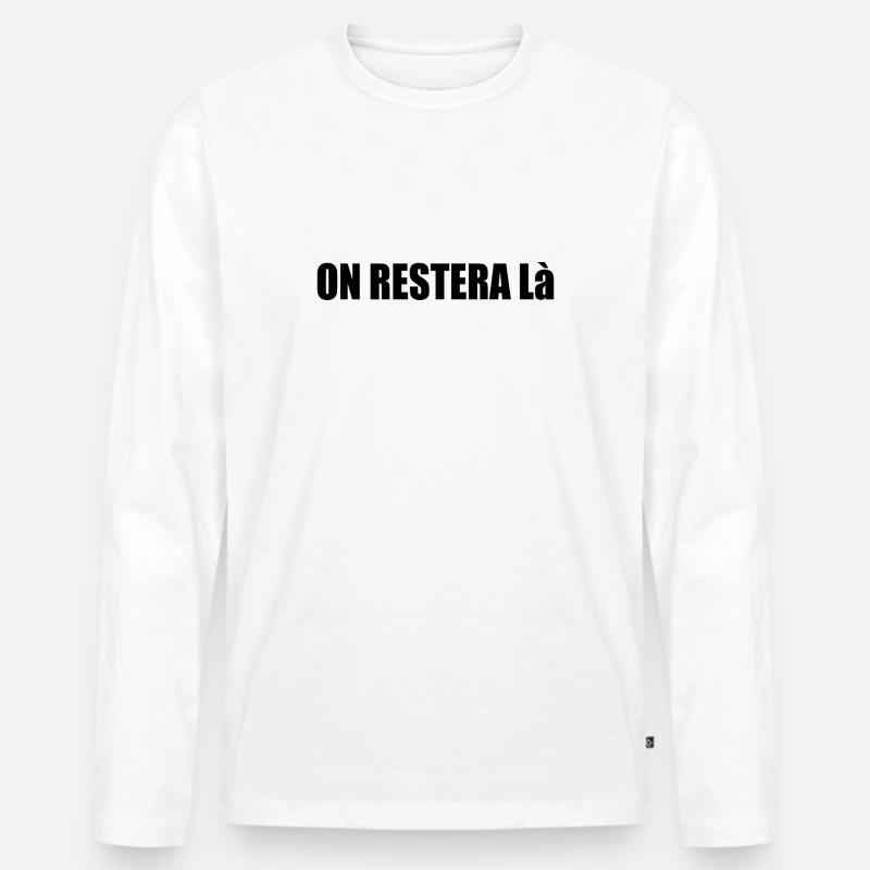 Belassen Sie es dabei - Männer Premium Bio Langarmshirt - Weiß
