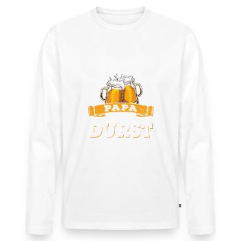 Papa hat Durst - Vatertag - Trinken - Männertag - Männer Premium Bio Langarmshirt - Weiß - Vorne - Nico (187cm)
