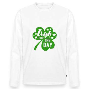 Irish for the day - Shamrock - Ireland - Men's Premium Organic Long Sleeve Shirt - white - Front - Nico (187cm)