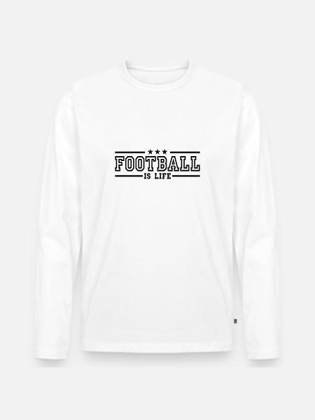 football is life deluxe - Mannen Premium Bio shirt met lange mouwen - wit