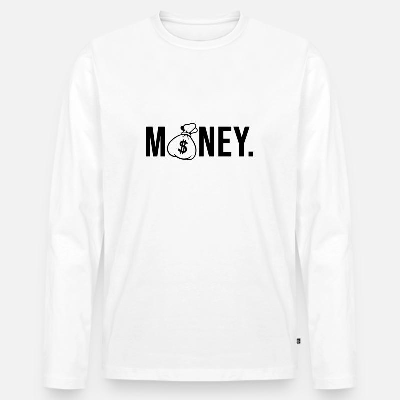 money geldbeutel - Männer Premium Bio Langarmshirt - Weiß