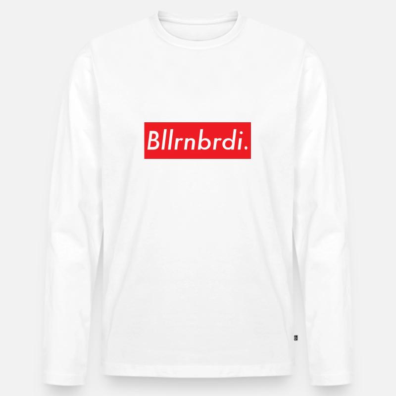 BLLRNBRDI Logo - Männer Premium Bio Langarmshirt - Weiß