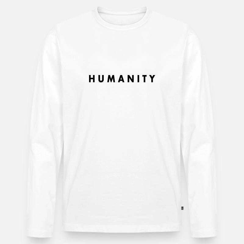 Humanity - Männer Premium Bio Langarmshirt - Weiß